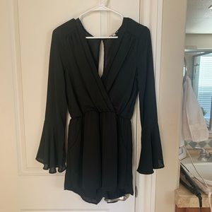 Long sleeve black romper